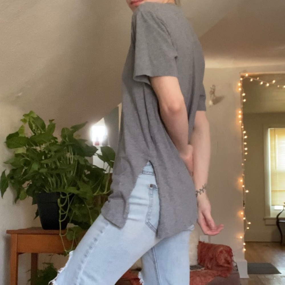 Oversized Tee With Side Cuts
